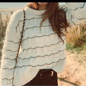 Zara Mohair Wool Blend knit ruffle sweater
